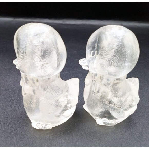 Duckling Salt Pepper Shakers Set Acrylic Vintage Duck 3 Inches Taiwan Kitchen - Picture 7 of 16